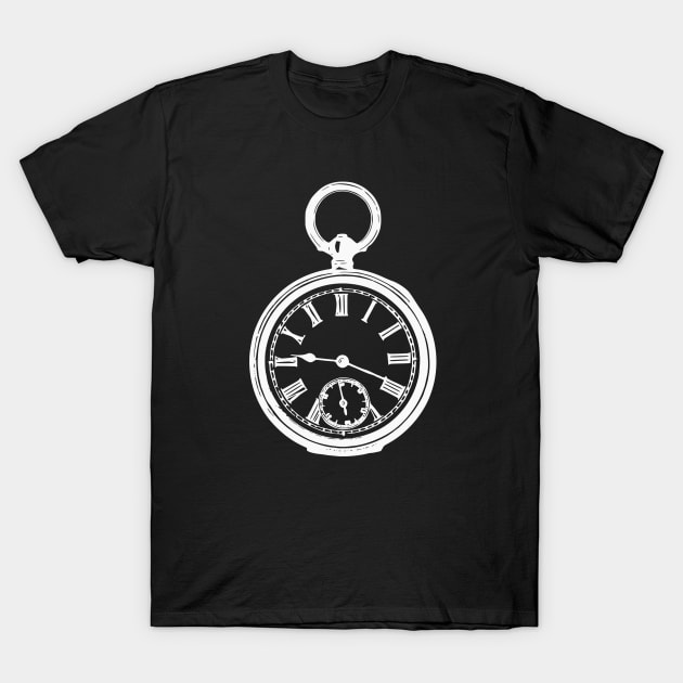 White Vintage Pocket Watch T-Shirt by Vintage Boutique